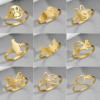 Stainless steel ring female niche light luxury cute little animal turtle penguin rabbit bat butterfly open ring