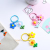 ins mixed color soft glue small flower key ring pendant small fresh personalized resin flower bag pendant small gift