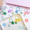 ins mixed color soft glue small flower key ring pendant small fresh personalized resin flower bag pendant small gift