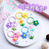 ins mixed color soft glue small flower key ring pendant small fresh personalized resin flower bag pendant small gift