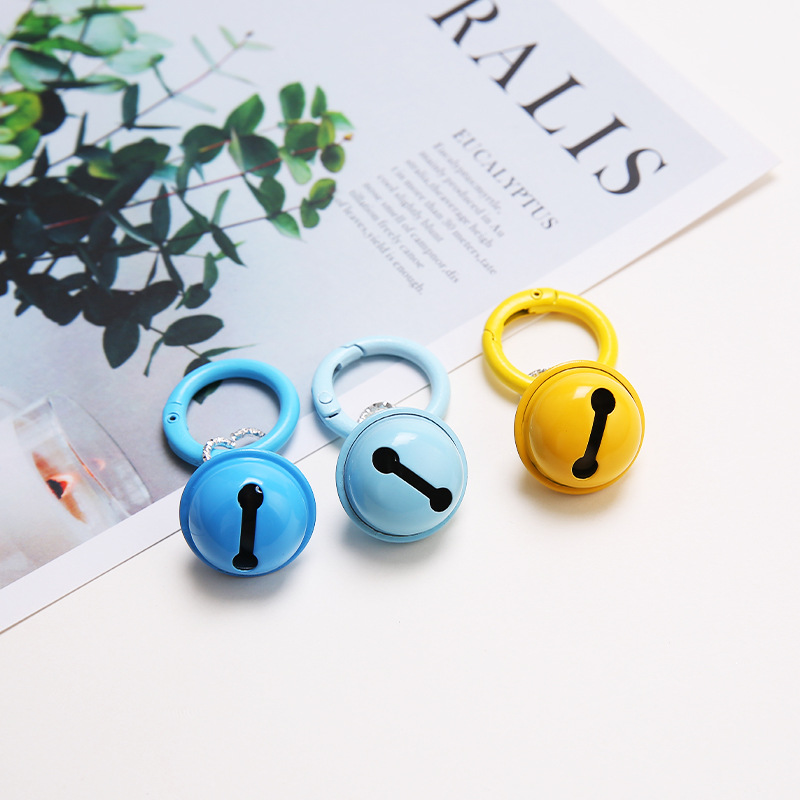 Handmade DIY painted candy color bell pendant keychain color spring buckle school bag key small fresh hanging