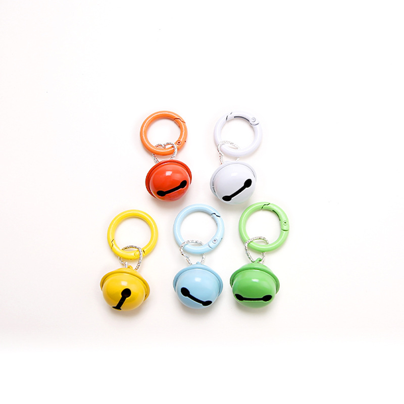 Handmade DIY painted candy color bell pendant keychain color spring buckle school bag key small fresh hanging