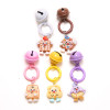 DIY creative simulation hands and feet cookies keychain pendant colorful bell spring buckle accessories ins style pendant