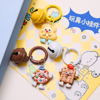 DIY creative simulation hands and feet cookies keychain pendant colorful bell spring buckle accessories ins style pendant