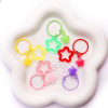 Creative handmade DIY colorful hollow five-pointed star and transparent five-pointed star keychain colorful painted bell pendant