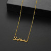 European and American cross-border stainless steel twelve constellations English jewelry accessories new women's simple personalized stacking necklace wholesale