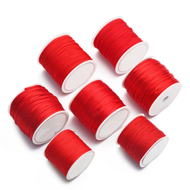 0.4-2.5mm red jade wire bracelet braided red rope DIY hand rope material ring Chinese knot jade wire red wire rope