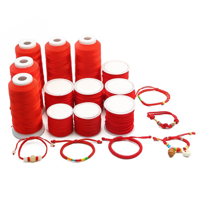 0.4-2.5mm red jade wire bracelet braided red rope DIY hand rope material ring Chinese knot jade wire red wire rope