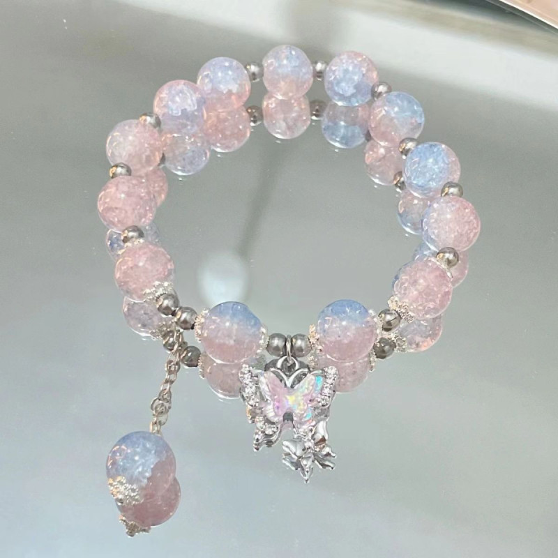 [Moxia] Chinese style blue wave bracelet, national trend, super fairy butterfly, versatile student bestie cool bracelet