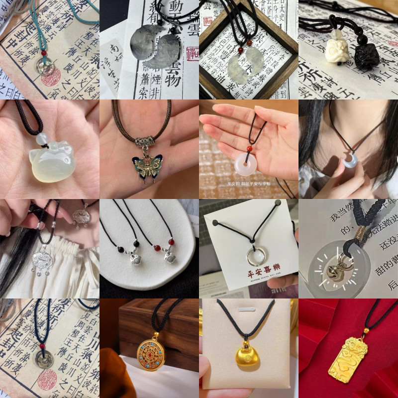 [No. 5 Necklace] Peace and Joy Couple Necklace A pair of couple braided rope pendants Peace Buckle Birthday Gift