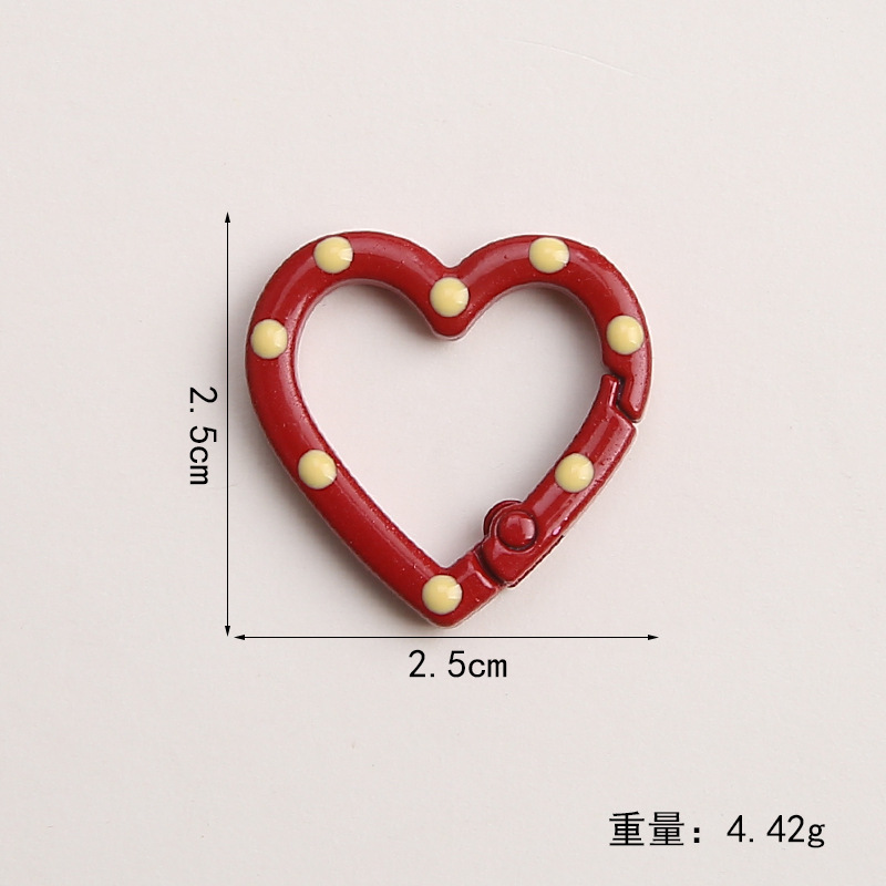 Handmade creative diy candy color simple love spring buckle love shaped open ring doll pendant bag pendant