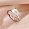 Japanese fashion personalized opening adjustable ring stainless steel cute cat women's hand accessories cross-border spot wholesale