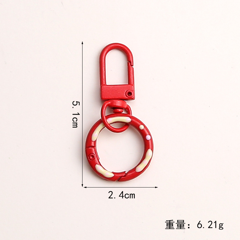 Candy color paint door buckle plus donut spring buckle diy key ring bag doll pendant bag pendant