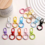 Candy color paint door buckle plus donut spring buckle diy key ring bag doll pendant bag pendant