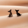 European and American cross-border stainless steel zodiac puppy earrings ins style small fashion cute mini animal earrings earrings