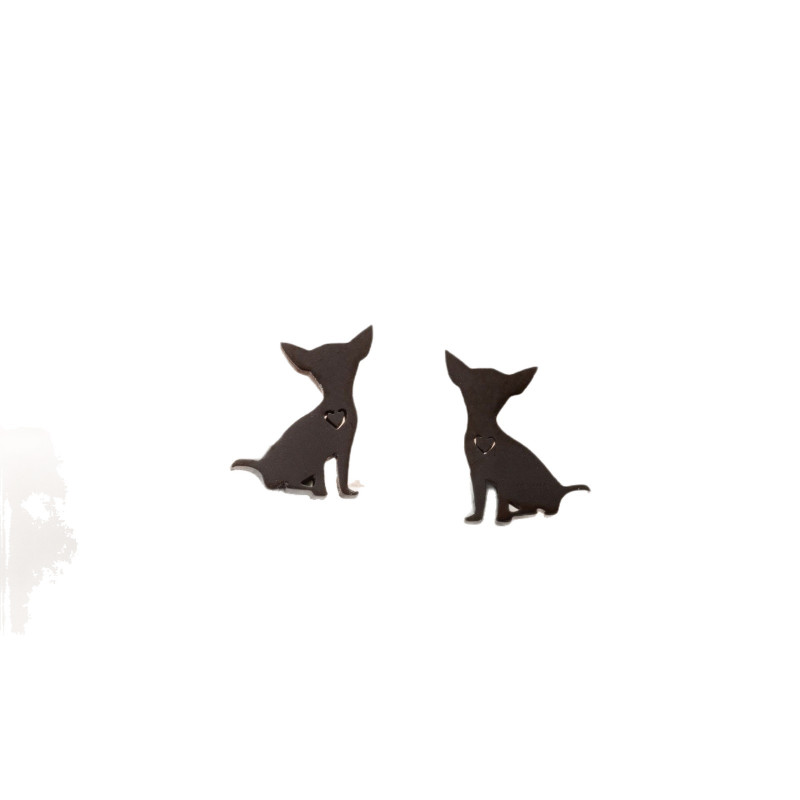 European and American cross-border stainless steel zodiac puppy earrings ins style small fashion cute mini animal earrings earrings