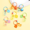 Colorful cute transparent cartoon resin bear bell keychain pendant love brand bell keychain jewelry