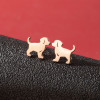New cross-border simple and cute asymmetrical cat and puppy earrings ins personalized hollow love-shaped earrings wholesale