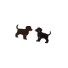 New cross-border simple and cute asymmetrical cat and puppy earrings ins personalized hollow love-shaped earrings wholesale