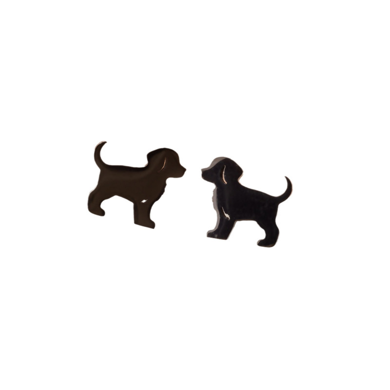 New cross-border simple and cute asymmetrical cat and puppy earrings ins personalized hollow love-shaped earrings wholesale
