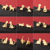 New cross-border simple and cute asymmetrical cat and puppy earrings ins personalized hollow love-shaped earrings wholesale