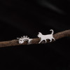 Cross-border Korean version stainless steel small animal earrings ins girls cute butterfly rabbit asymmetrical cat fish earrings