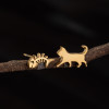 Cross-border Korean version stainless steel small animal earrings ins girls cute butterfly rabbit asymmetrical cat fish earrings