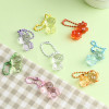 New cute creative colorful transparent three-dimensional bear pendant keychain simple and versatile couple female bag pendant