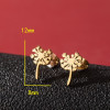 Japanese and Korean version of mini dandelion earrings ins feminine simple stainless steel personalized flower earrings wholesale