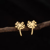 Japanese and Korean version of mini dandelion earrings ins feminine simple stainless steel personalized flower earrings wholesale