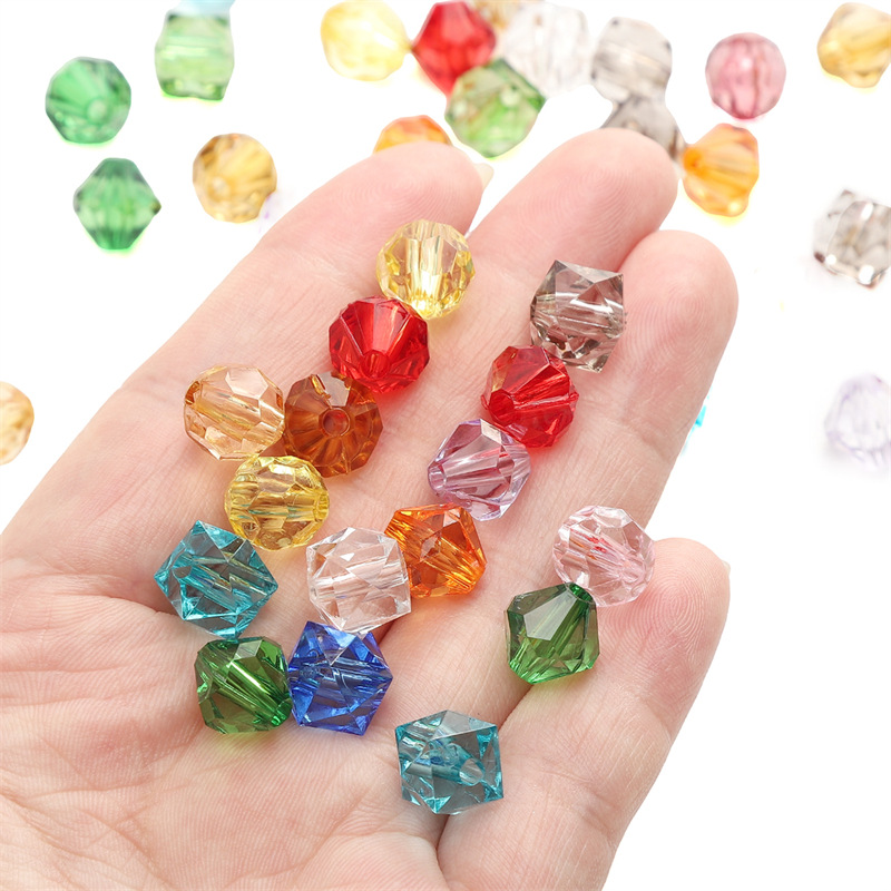 10mm acrylic faceted beads round square handmade diy bracelet necklace bead material jewelry accessories