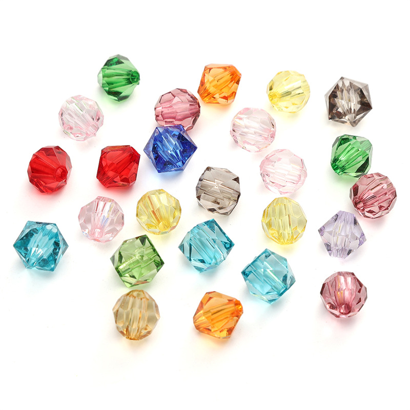 10mm acrylic faceted beads round square handmade diy bracelet necklace bead material jewelry accessories
