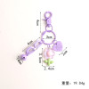 Creative acrylic flower keychain love brand DIY jewelry accessories pendant cute female student bag pendant