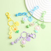 Creative acrylic flower keychain love brand DIY jewelry accessories pendant cute female student bag pendant