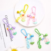New tulip flower keychain gourd buckle pendant diy letter jewelry key ring accessories cute pendant