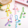 New tulip flower keychain gourd buckle pendant diy letter jewelry key ring accessories cute pendant