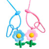 Cartoon colorful sunflower key chain pendant gourd buckle key ring candy color tie tie lanyard women's bag pendant