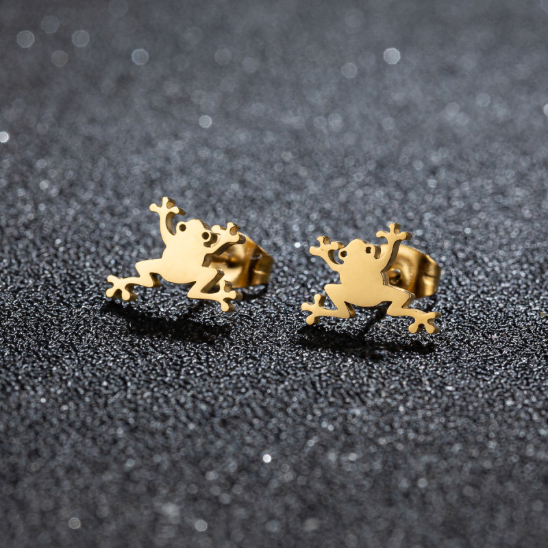 Foreign trade cross-border stainless steel cute animal earrings ins fashion cat rabbit alpaca piglet earrings wholesale
