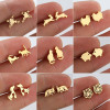 Foreign trade cross-border stainless steel cute animal earrings ins fashion cat rabbit alpaca piglet earrings wholesale