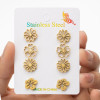 Fashionable forest style small fresh and versatile simulated flower stamen earrings ins small daisy cherry blossom combination earring set