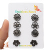 Fashionable forest style small fresh and versatile simulated flower stamen earrings ins small daisy cherry blossom combination earring set