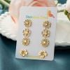 Fashionable forest style small fresh and versatile simulated flower stamen earrings ins small daisy cherry blossom combination earring set