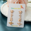 European and American cross-border small fresh stainless steel bee nest earrings 4 pairs of one card combination set earrings wholesale