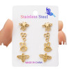 European and American cross-border small fresh stainless steel bee nest earrings 4 pairs of one card combination set earrings wholesale