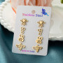 European and American cross-border small fresh stainless steel bee nest earrings 4 pairs of one card combination set earrings wholesale