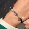 Fu brand bell safety buckle bracelet for women, braided bracelet, bestie couple style, gift for student girlfriend-S370