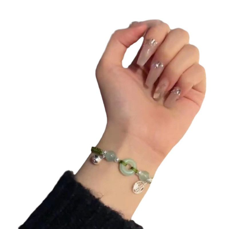 Fu brand bell safety buckle bracelet for women, braided bracelet, bestie couple style, gift for student girlfriend-S370