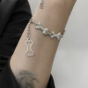 Gothic Irregular Puppy Bone Bracelet for Men and Women Couples Best Friend Accessories Simple and Medium