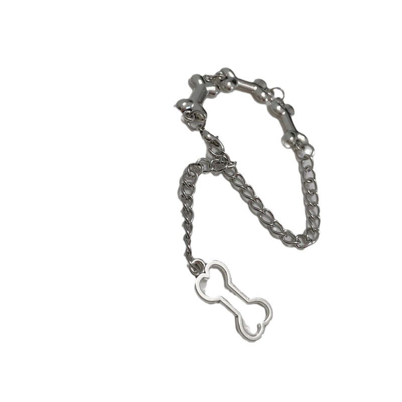 Gothic Irregular Puppy Bone Bracelet for Men and Women Couples Best Friend Accessories Simple and Medium