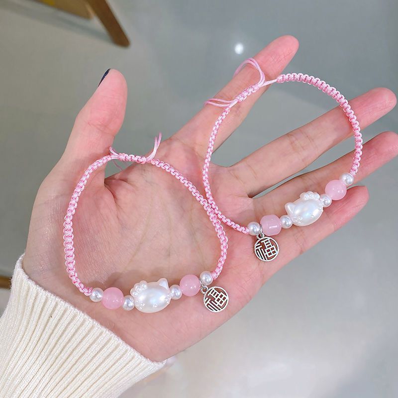 Hello Kitty Fu brand braided bracelet is simple and sweet, girl's heart, best friend's bracelet, daughter